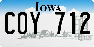IA license plate COY712