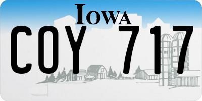 IA license plate COY717