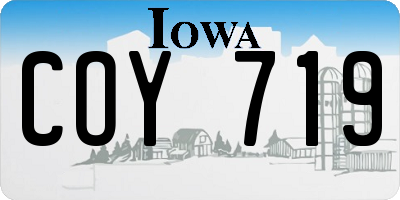 IA license plate COY719