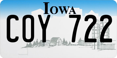 IA license plate COY722