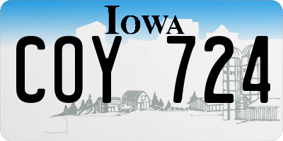 IA license plate COY724