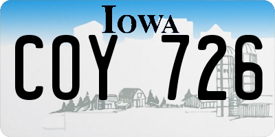 IA license plate COY726
