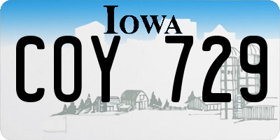 IA license plate COY729