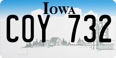 IA license plate COY732