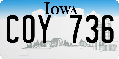 IA license plate COY736