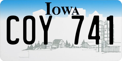 IA license plate COY741