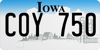 IA license plate COY750