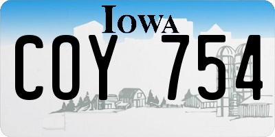 IA license plate COY754