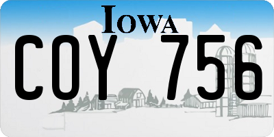 IA license plate COY756