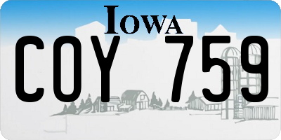 IA license plate COY759