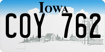 IA license plate COY762