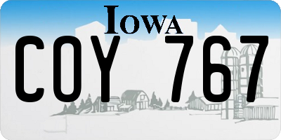 IA license plate COY767