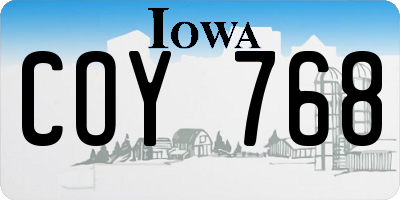 IA license plate COY768