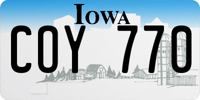 IA license plate COY770
