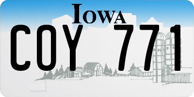 IA license plate COY771