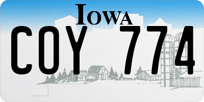 IA license plate COY774