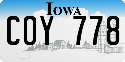 IA license plate COY778