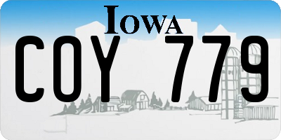 IA license plate COY779