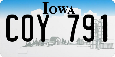 IA license plate COY791