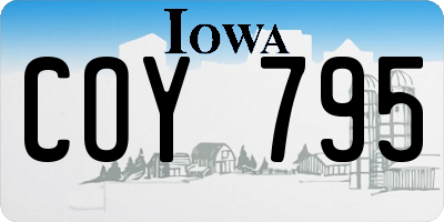 IA license plate COY795