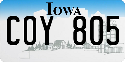 IA license plate COY805