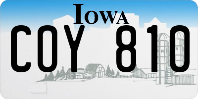 IA license plate COY810