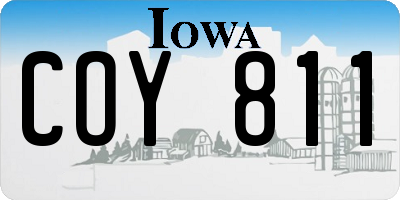 IA license plate COY811
