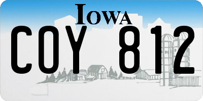 IA license plate COY812