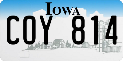 IA license plate COY814