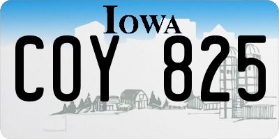 IA license plate COY825