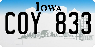 IA license plate COY833