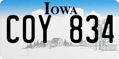 IA license plate COY834