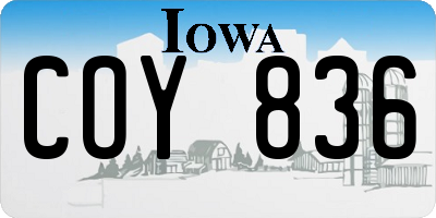 IA license plate COY836