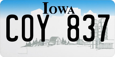 IA license plate COY837