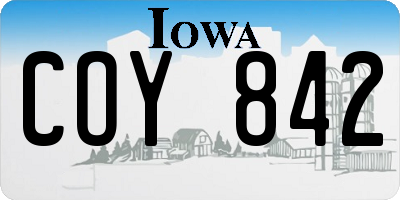 IA license plate COY842