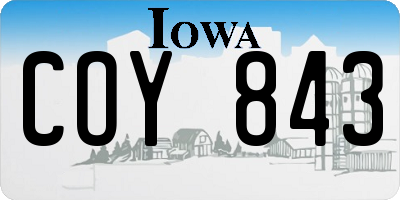 IA license plate COY843