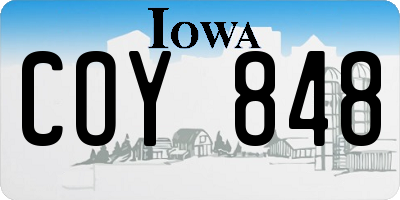 IA license plate COY848