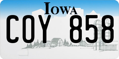 IA license plate COY858