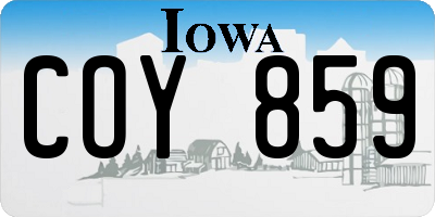 IA license plate COY859