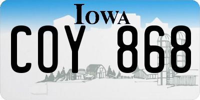 IA license plate COY868