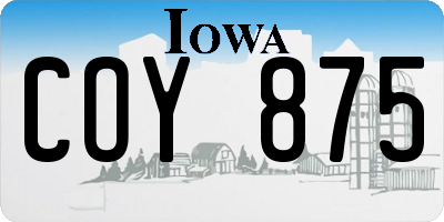 IA license plate COY875