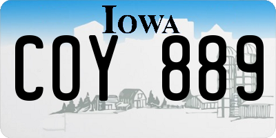 IA license plate COY889