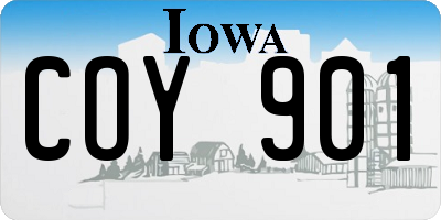 IA license plate COY901