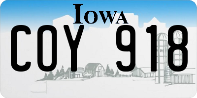 IA license plate COY918