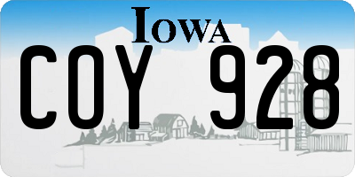 IA license plate COY928