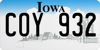 IA license plate COY932