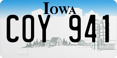 IA license plate COY941