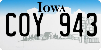 IA license plate COY943