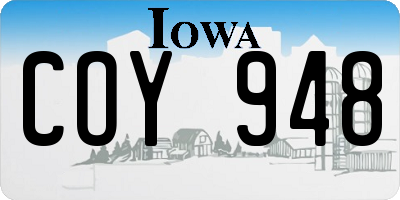IA license plate COY948