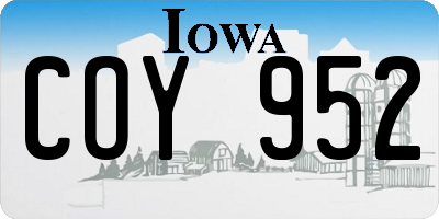 IA license plate COY952